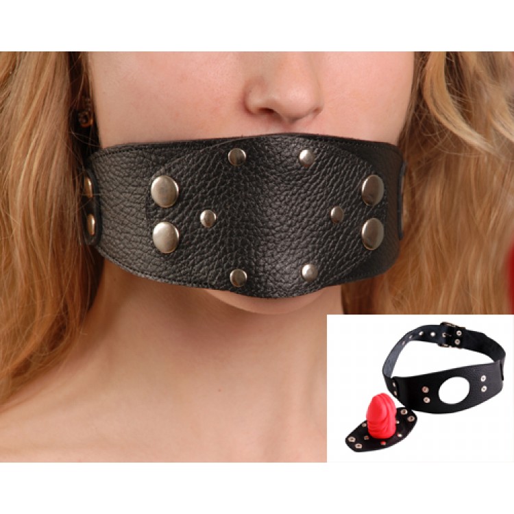 Кляп со съемным фалосом 