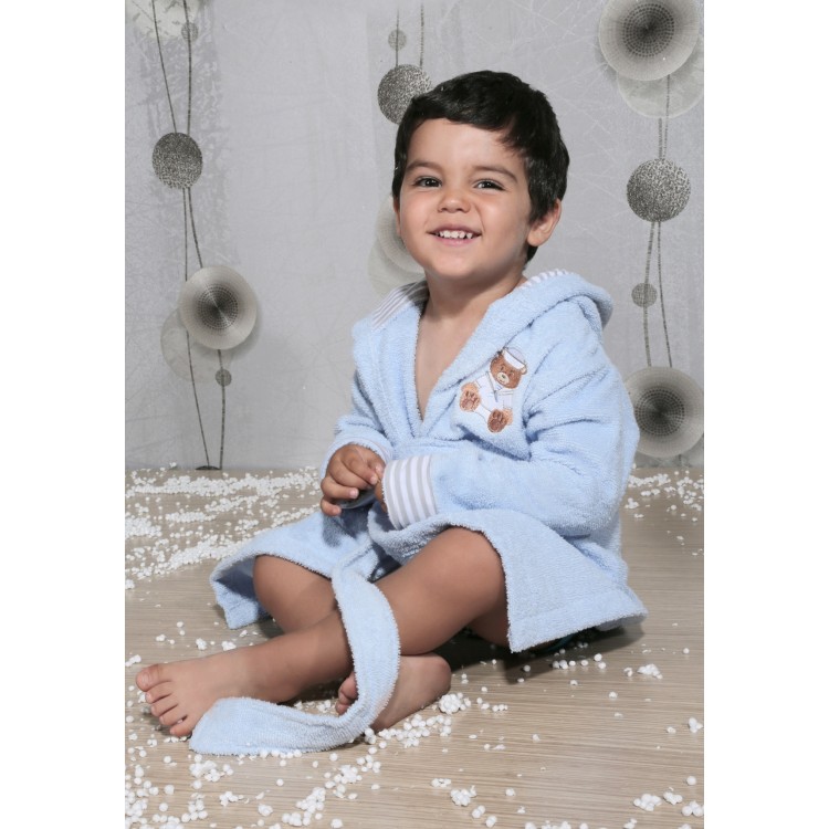 Детский халат 4-5лет  912/1голубой, KARNA