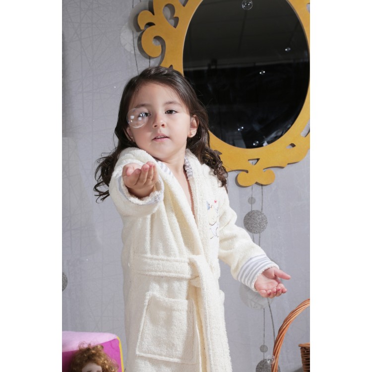 Халат детский махровый с капюшоном TEENY-cream 912/3, KARNA