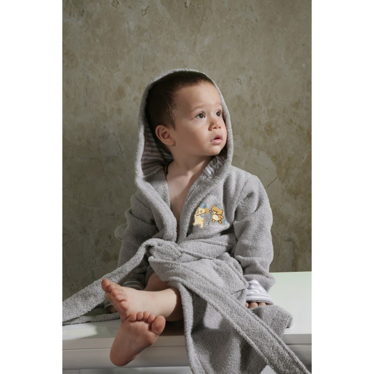 Детский халат 4-5лет 912/5серый, KARNA