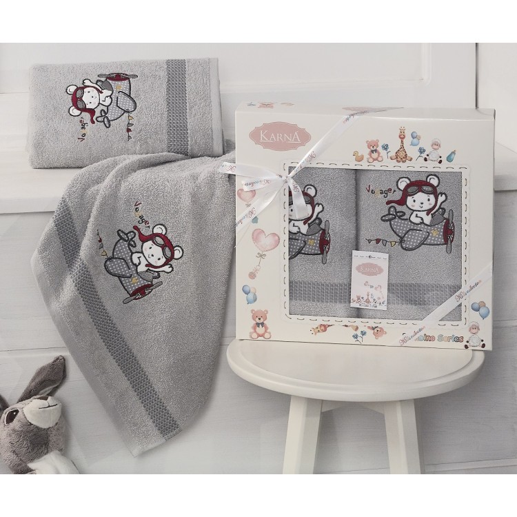 Комплект полотенец "KARNA" детский BAMBINO-SAMALOT 50x70-70х120 см