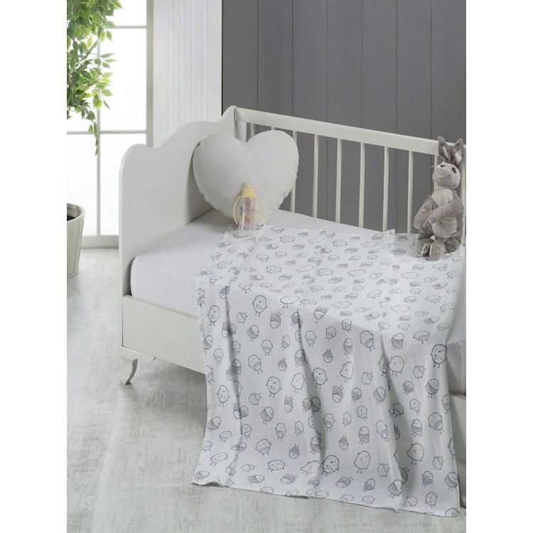 Детская муслиновая пелёнка антибактериальная  FERTELLI 120x120 см