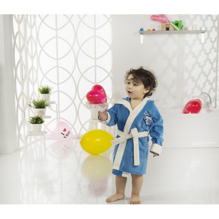ДЕТСКИЙ ХАЛАТ 6-7 ЛЕТ 2822синий, KARNA