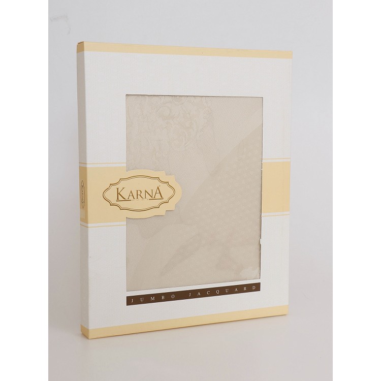 Скатерть "KARNA" жаккард пано CARAMEL 160х220 Овал см