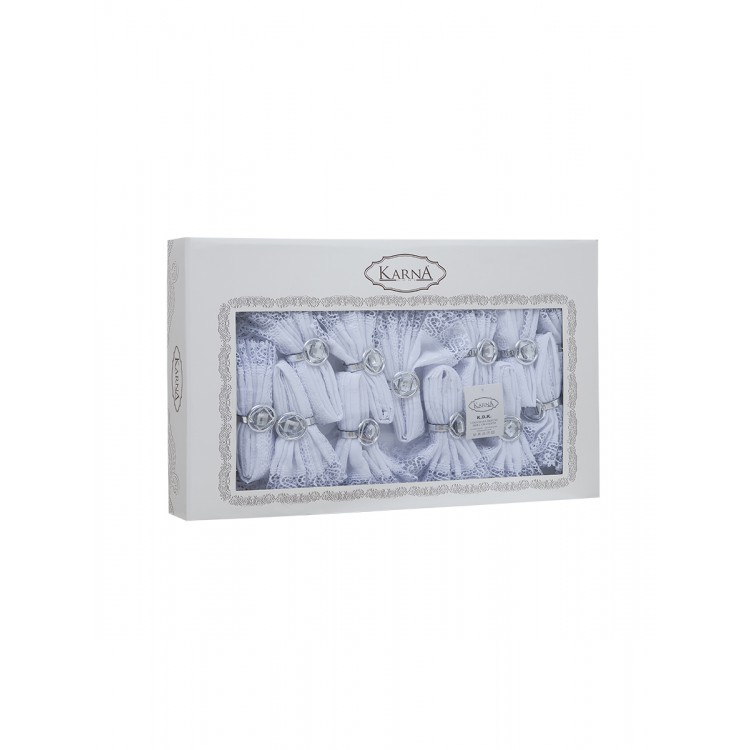 Скатерть "KARNA" KDK гипюром c салфетками*12 160х300 см