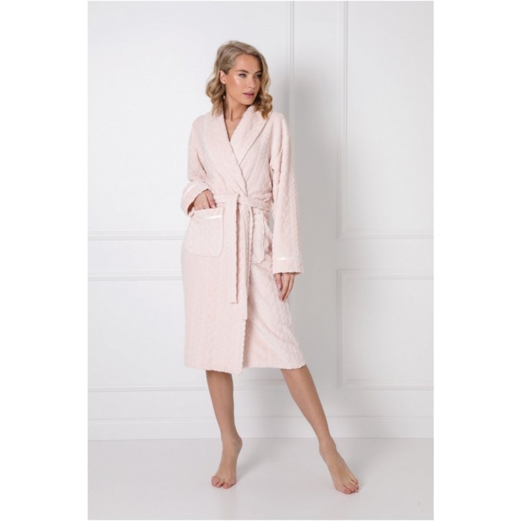 Халат женский велсофт CARA DUSTY PINK, ARUELLE