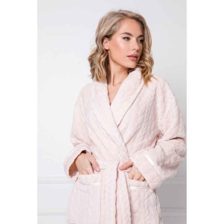 Халат женский велсофт CARA DUSTY PINK, ARUELLE