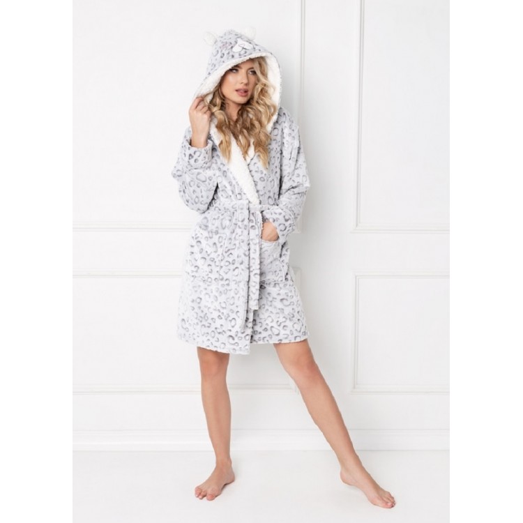 Халат женский велсофт WILD LOOK GREY, ARUELLE