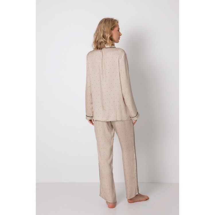 Пижама женская классическая со штанами AMBER BEIGE SS22, Aruelle