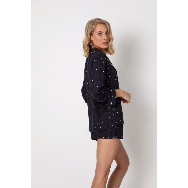 Пижама женская рубашка с шортами ANNE BLACK SS22, Aruelle