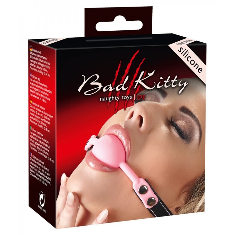 Силиконовый кляп-шар розового цвета Bad Kitty Силиконовый кляп-шар розового цвета Bad Kitty
