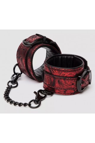 Красно-черные наручники Reversible Faux Leather Wrist Cuffs