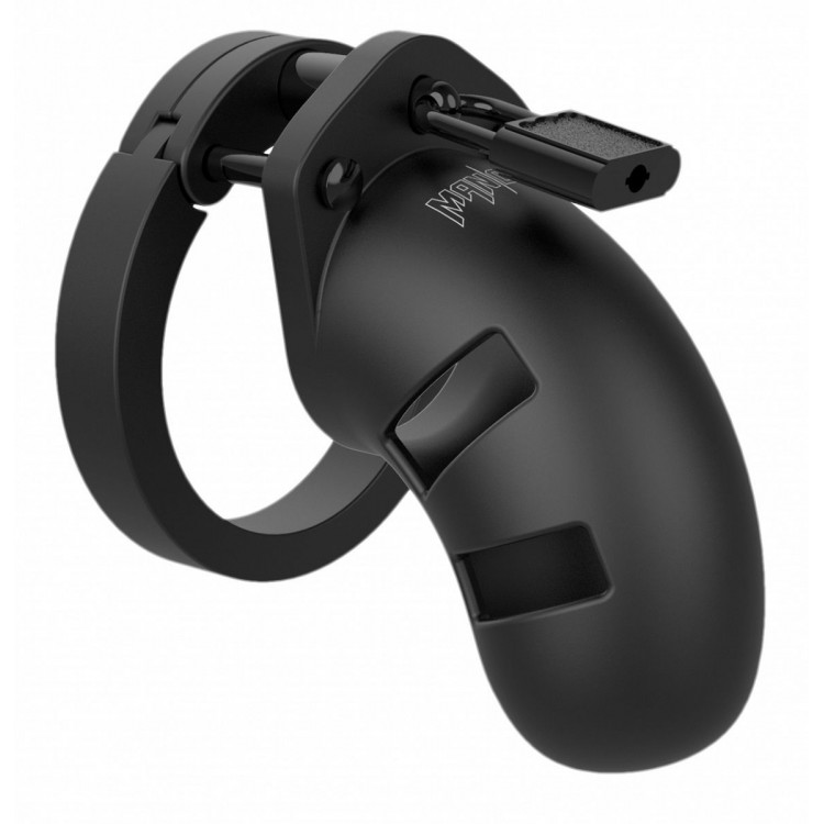 Черный мужской пояс верности Silicone Cock Cage Model 20 Chastity 3.5"