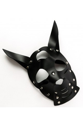 Черная маска Собака с ушками
