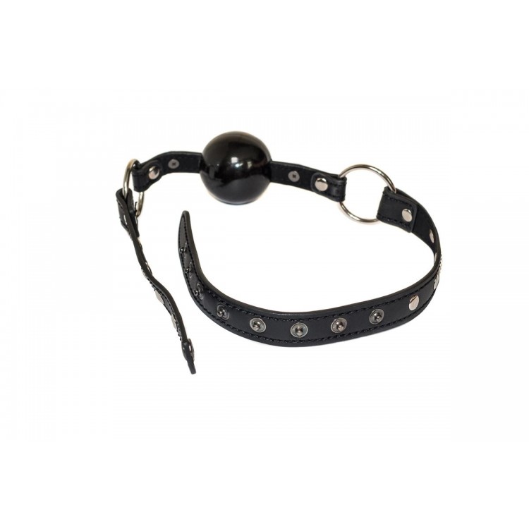 Черный кляп-шарик Bare с шипами