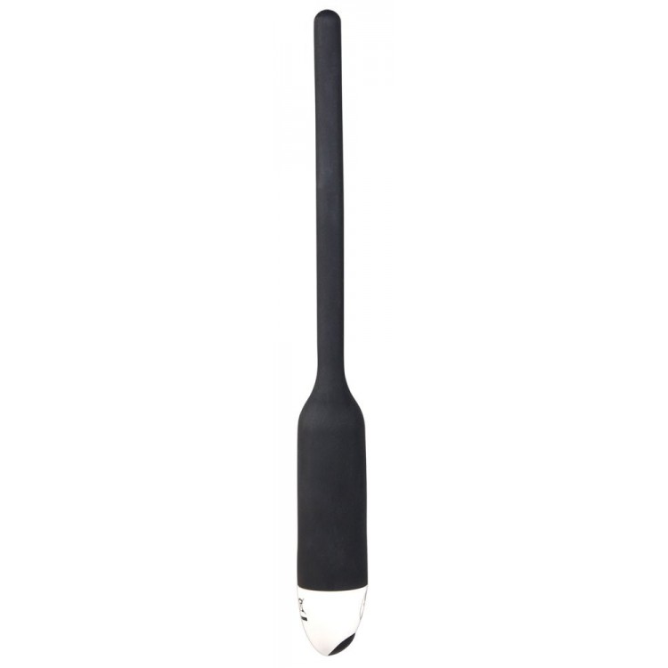Черный силиконовый расширитель для уретры с вибрацией Silikon Dilator