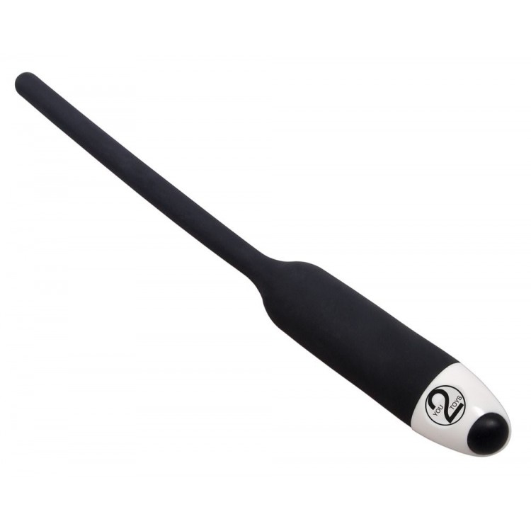 Черный силиконовый расширитель для уретры с вибрацией Silikon Dilator