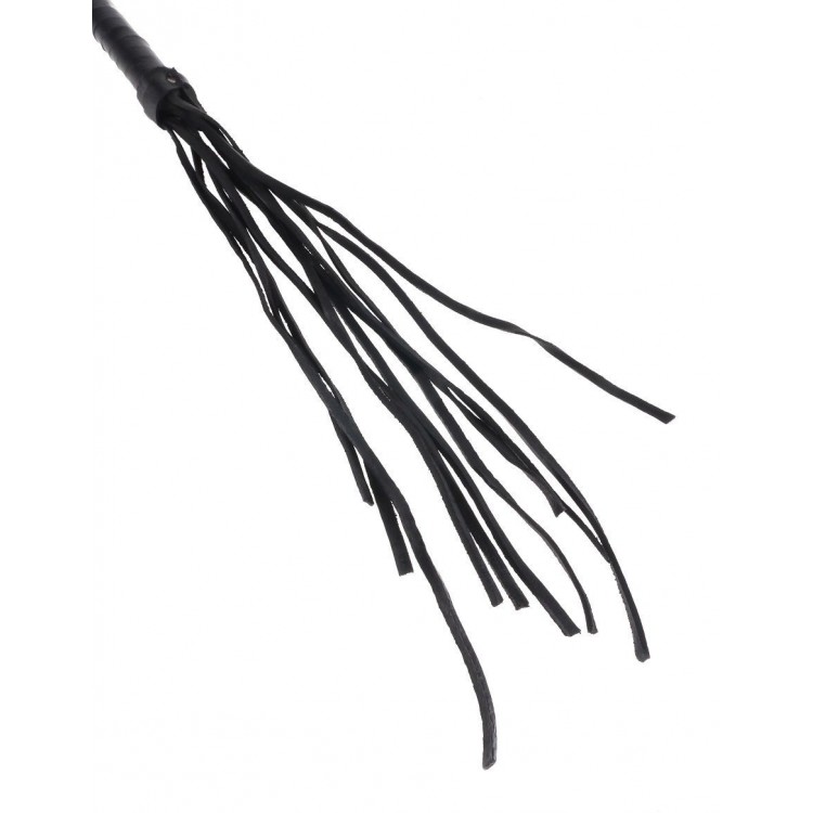 Чёрная кожаная плетка Cat-O-Nine Tails - 63,5 см. Чёрная кожаная плетка Cat-O-Nine Tails - 63,5 см.