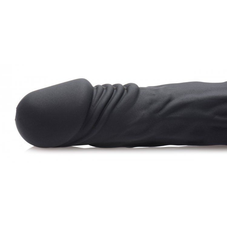 Черный шприц в форме пениса для введения лубриканта Jizz Shooter Silicone Dildo Lube - 19,7 см.
