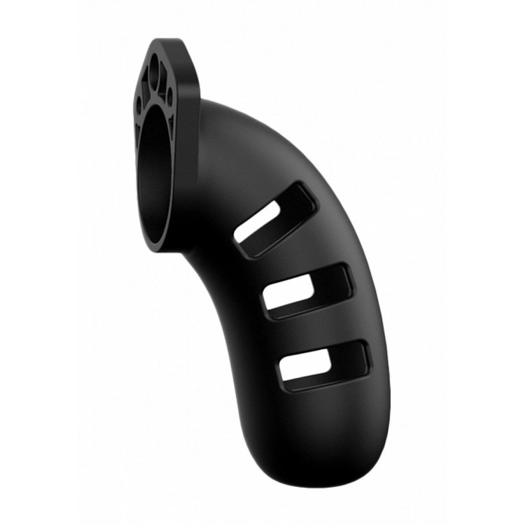 Черный мужской пояс верности Silicone Cock Cage Model 06 Chastity 5.5"