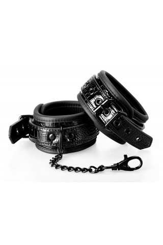 Черные наручники с цепочкой