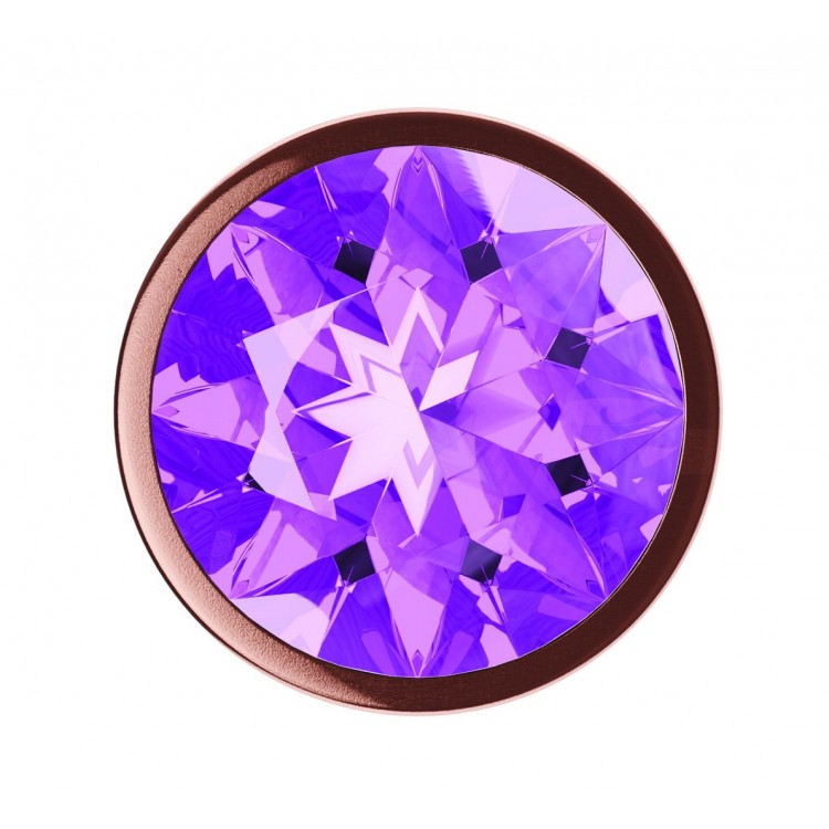 Пробка цвета розового золота с фиолетовым кристаллом Diamond Amethyst Shine L - 8,3 см.