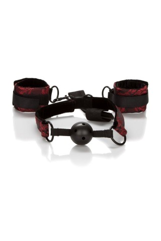 Кляп с наручниками Breathable Ball Gag With Cuffs