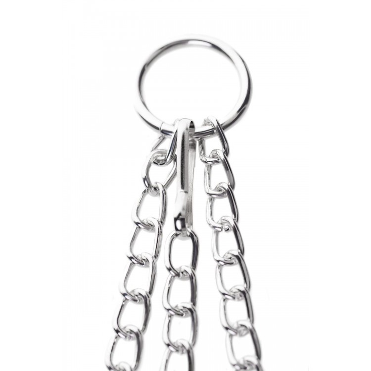 Черно-серебристые зажимы для сосков с кольцом для пениса TOYFA Metal Черно-серебристые зажимы для сосков с кольцом для пениса TOYFA Metal