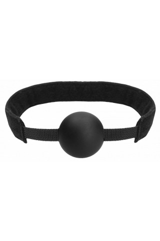 Черный кляп-шарик V&V Adjustable Ball Gag на липучке