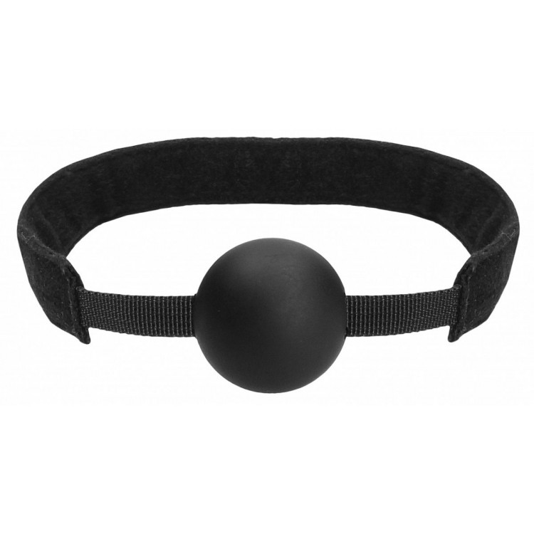 Черный кляп-шарик V&V Adjustable Ball Gag на липучке