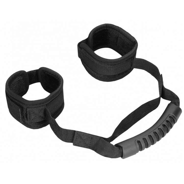 Черные наручники V&V Adjustable Handcuffs with Handle