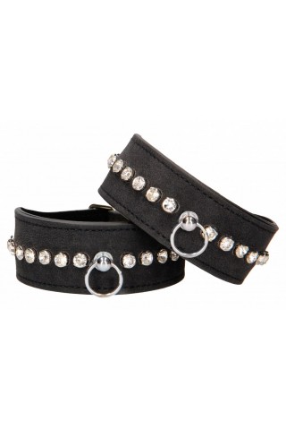 Черные наручники Diamond Studded Wrist Cuffs