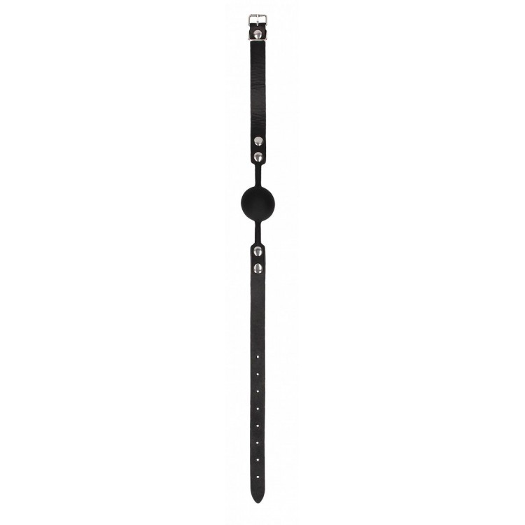 Черный кляп-шарик Silicone Ball Gag with Adjustable Bonded Leather Straps