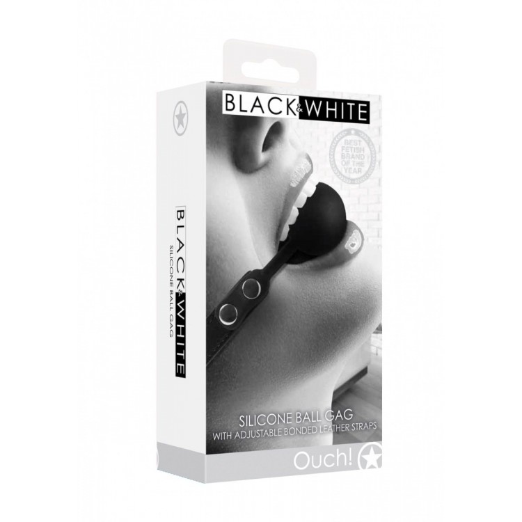 Черный кляп-шарик Silicone Ball Gag with Adjustable Bonded Leather Straps