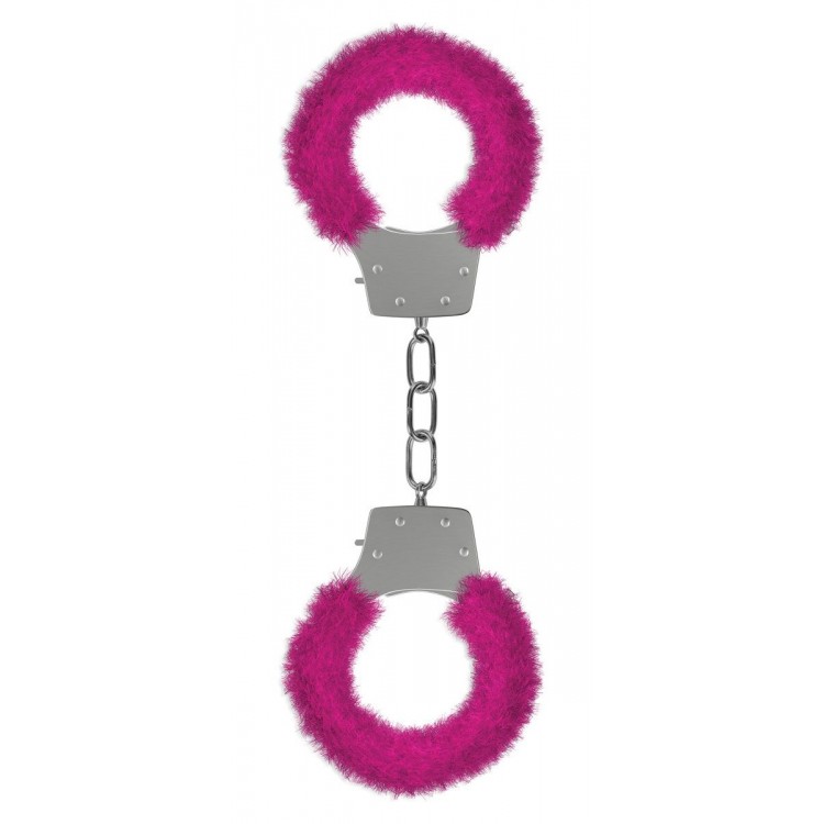 Розовые пушистые наручники OUCH! Pink