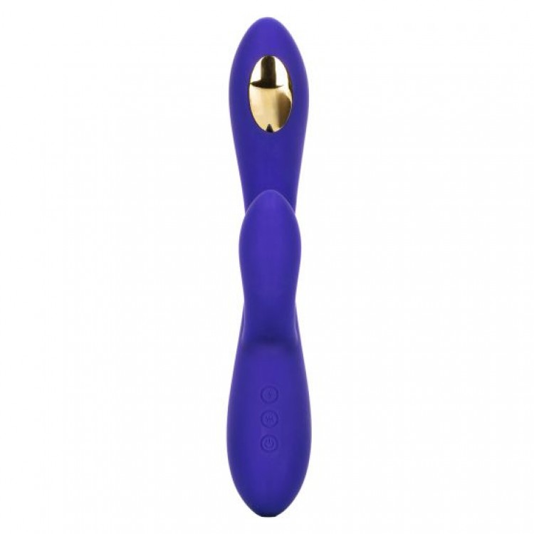 Фиолетовый вибратор с функцией электростимуляции Intimate E-Stimulator Dual Wand - 21,5 см.