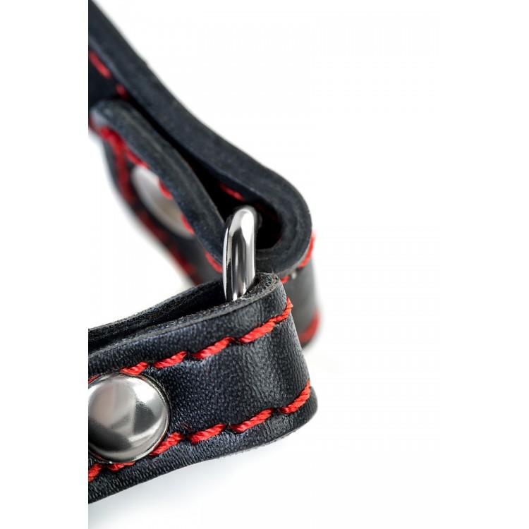 Красно-черный кляп-трензель Theatre в виде косточки Красно-черный кляп-трензель Theatre в виде косточки