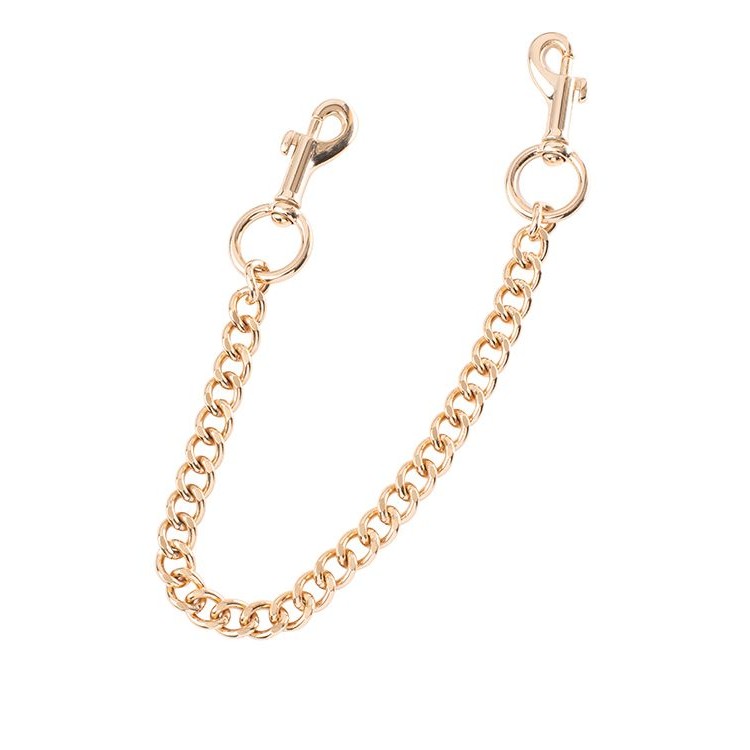 Черные оковы PREMIUM ANKLE CUFFS WITH CHAIN с золотистой цепочкой