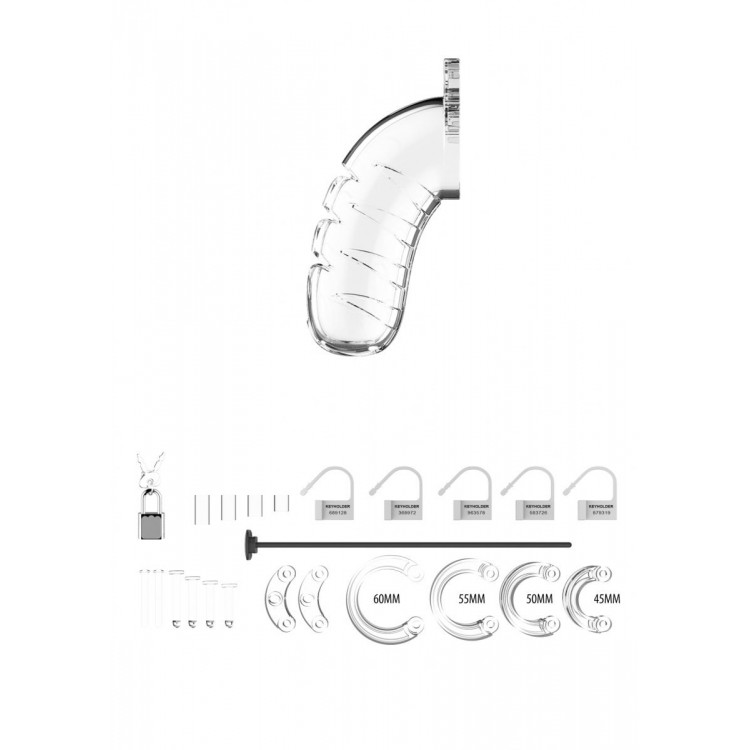 Прозрачный мужской пояс верности со стимулятором уретры Cock Cage Model 16 Chastity 4.5
