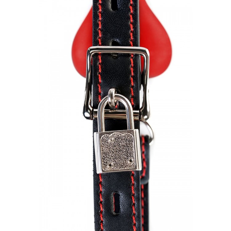 Красно-черный кляп-трензель Theatre в виде косточки Красно-черный кляп-трензель Theatre в виде косточки