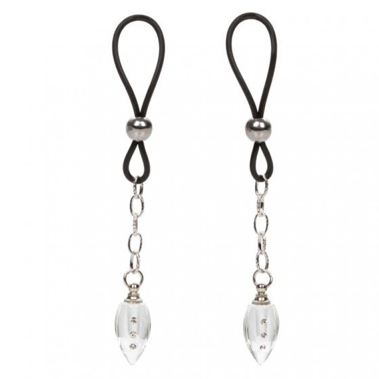 Подвески на соски с прозрачными капельками Non-Piercing Nipple Jewelry Crystal Teardrop