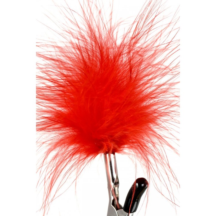 Зажимы для сосков с красным пухом Theatre