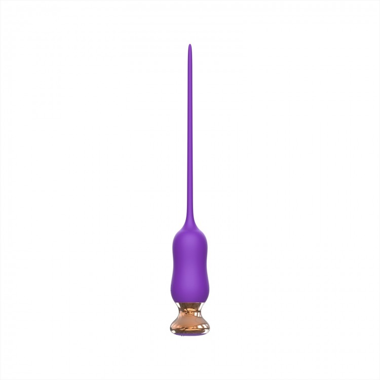 Фиолетовый тонкий стимулятор Nipple Vibrator - 23 см.