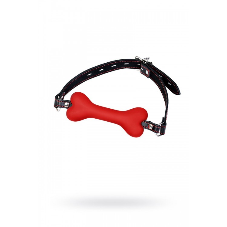 Красно-черный кляп-трензель Theatre в виде косточки Красно-черный кляп-трензель Theatre в виде косточки