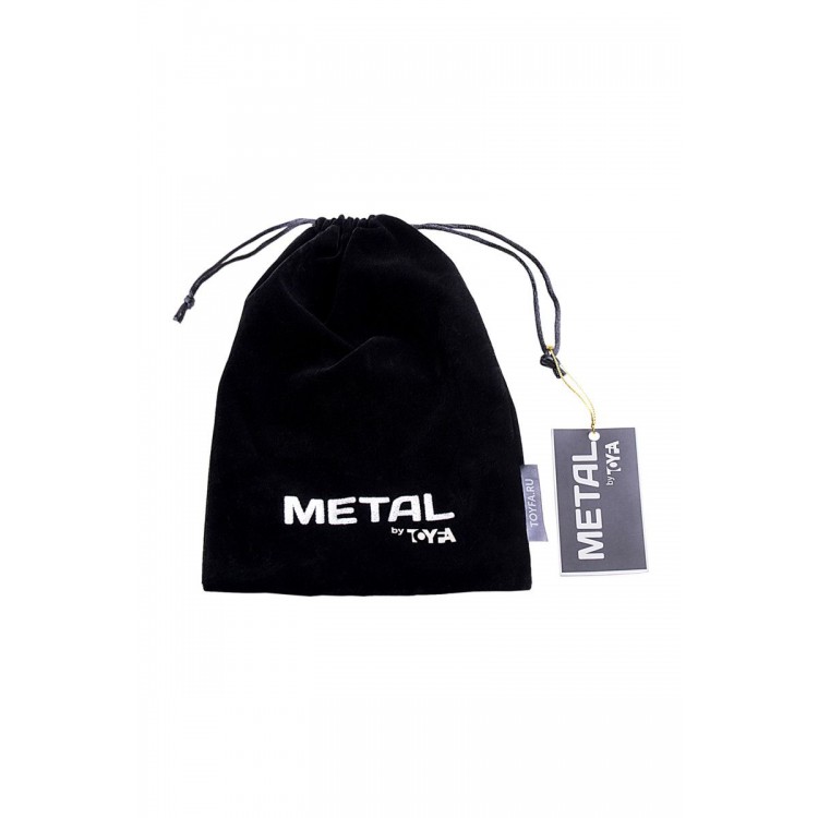 Серебристая анальная втулка TOYFA Metal с белым хвостиком Серебристая анальная втулка TOYFA Metal с белым хвостиком