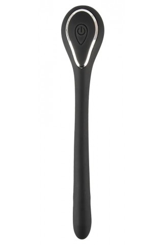 Черный гибкий уретральный стимулятор с вибрацией Vibrating Bendable Dilator - 13,5 см.
