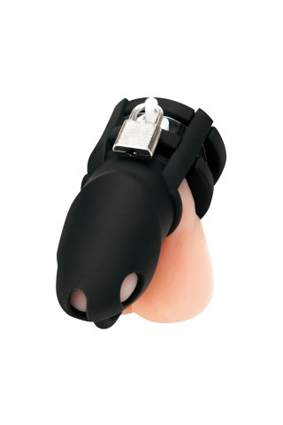 Черная клетка для пениса Silicone Small 2 in Cock Cage With Ball Divider