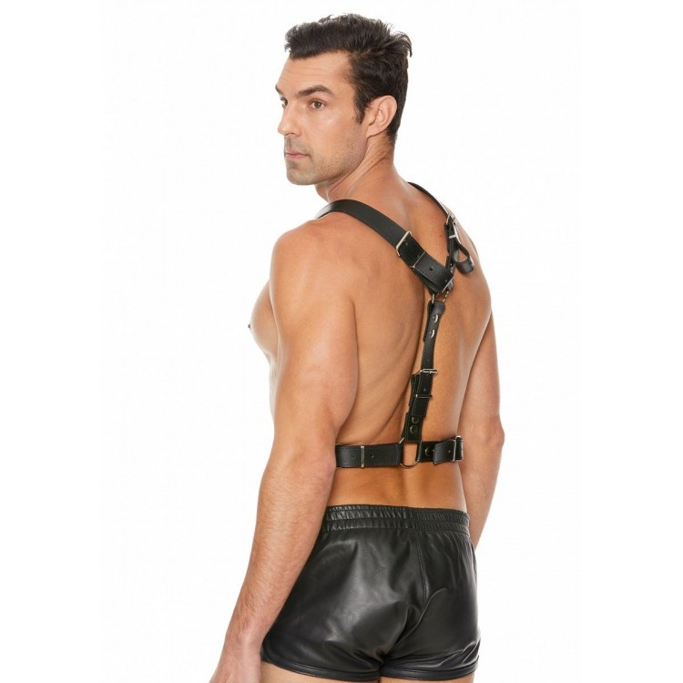 Черная мужская портупея Twisted Bit Black Leather Harness Черная мужская портупея Twisted Bit Black Leather Harness