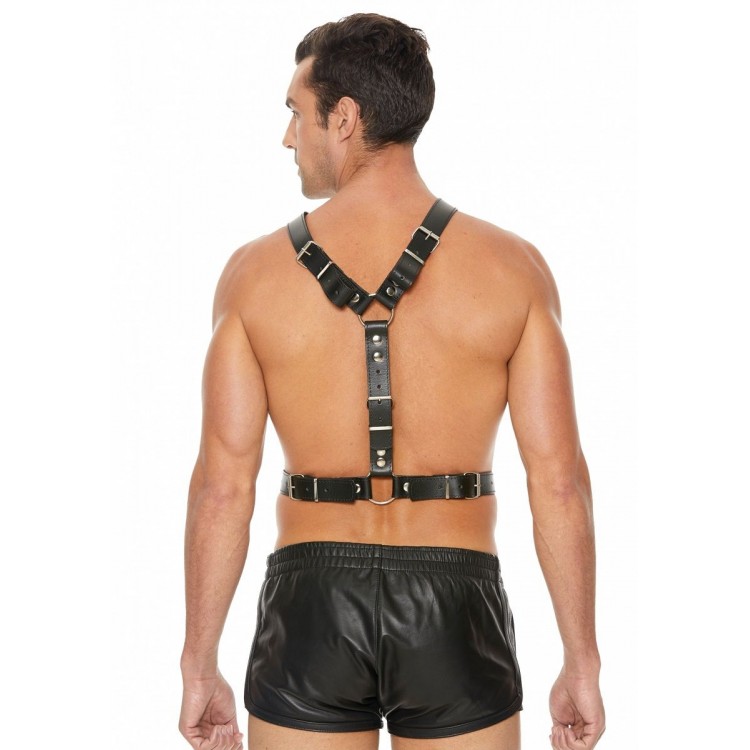 Черная мужская портупея Twisted Bit Black Leather Harness Черная мужская портупея Twisted Bit Black Leather Harness
