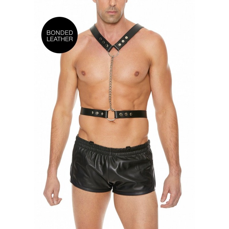 Черная мужская портупея Twisted Bit Black Leather Harness Черная мужская портупея Twisted Bit Black Leather Harness